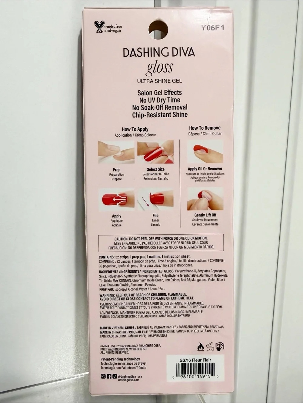 DASHING DIVA Gloss Ultra Shine Gel Nail Strips ~ FLEUR FLAIR ~ New in Box